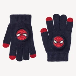 Gebreide ribtricotwantjes met Spider-Man patch jongens
