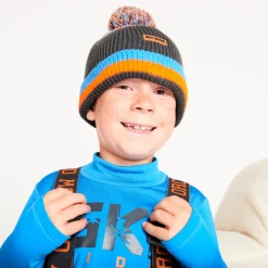 Gebreide ski-muts met microfleece voering jongens