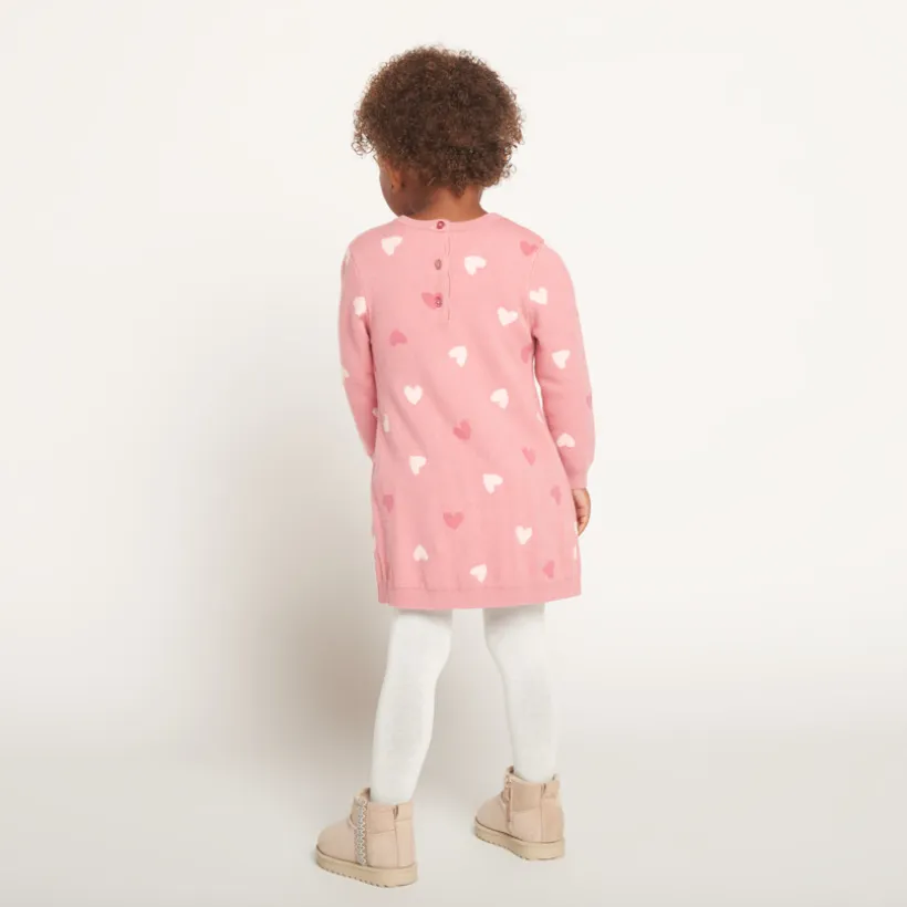 Gebreide trui-jurk met fantasie jacquardmotieven meisjes
