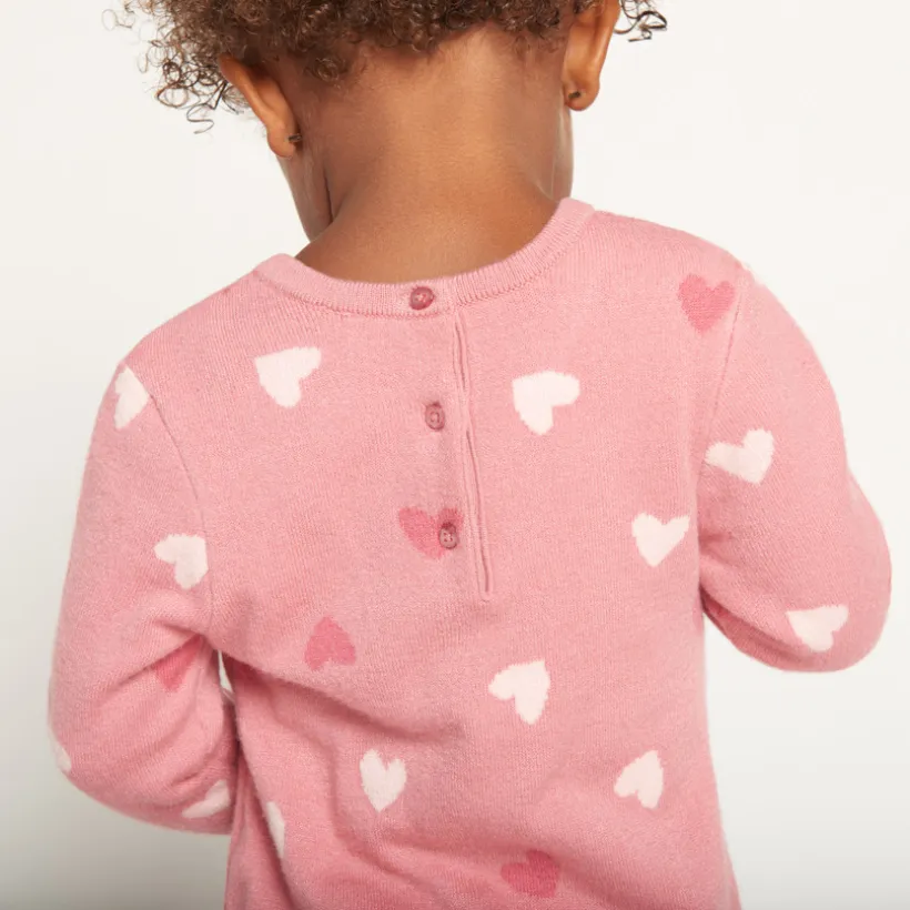Gebreide trui-jurk met fantasie jacquardmotieven meisjes