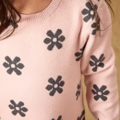 Gebreide trui-jurk met fantasie jacquardmotieven meisjes