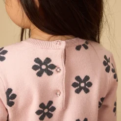 Gebreide trui-jurk met fantasie jacquardmotieven meisjes