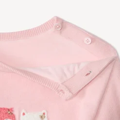 Gebreide trui met geborduurde motieven voor babymeisje