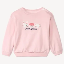 Gebreide trui met geborduurde motieven voor babymeisje
