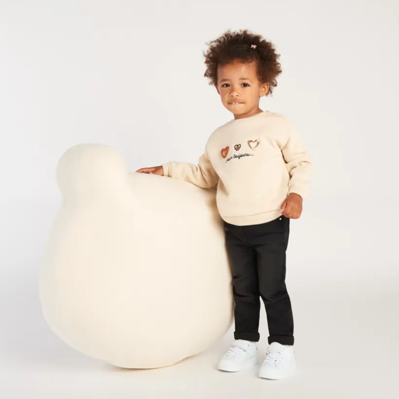 Gebreide trui met geborduurde motieven voor babymeisje