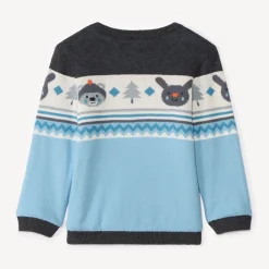 Gebreide velours gevoerde jacquard trui voor babyjongen