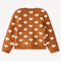 Gebreide vest voor babymeisjes met hartmotief