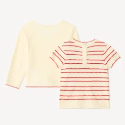 Gebreid fantasy gilet en t-shirt voor babymeisjes