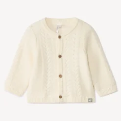 Gebreid kabelvest met jersey voering voor baby