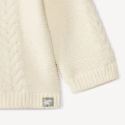 Gebreid kabelvest met jersey voering voor baby