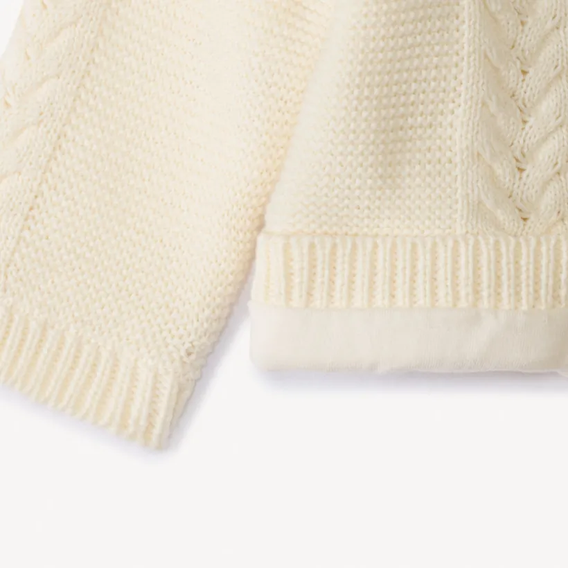 Gebreid kabelvest met jersey voering voor baby