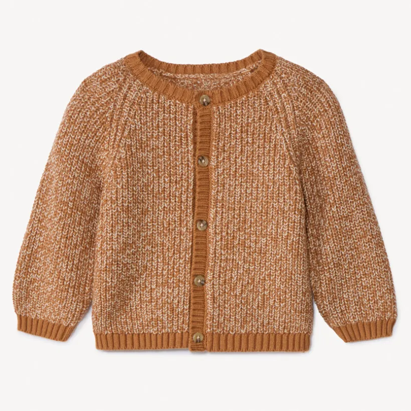 Gebreid perl gilet met gedraaide garens voor babyjongen