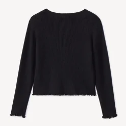 Gebreid ribvest met hartpatch meisjes