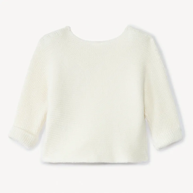 Gebreid schuimsteekvestje effen voor babymeisje