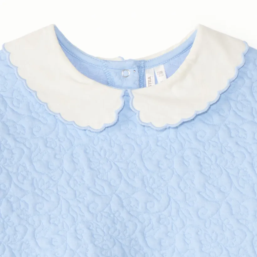 Gebreid sweat met tekstuur en kraag voor meisjesbaby's