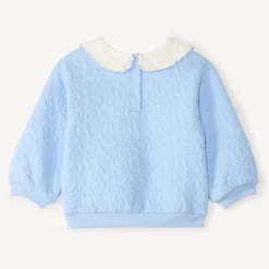 Gebreid sweat met tekstuur en kraag voor meisjesbaby's
