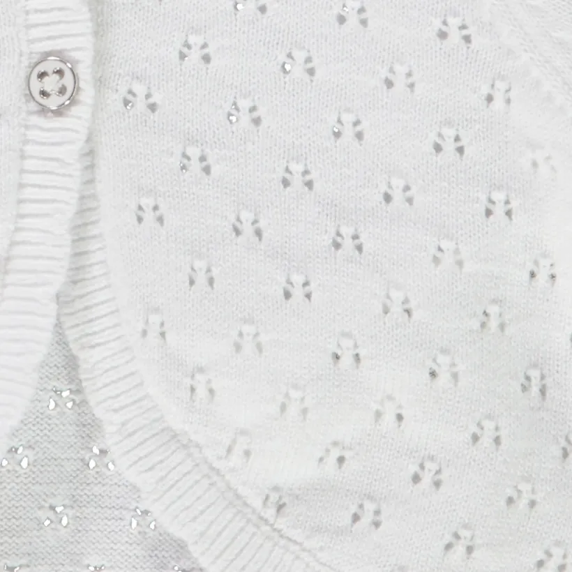 Gebreid vest in opengewerkt gaas meisjes baby