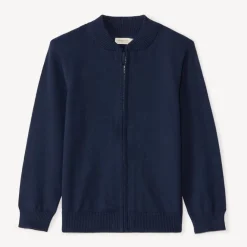 Gebreid vest met effen teddyboord en ritssluiting jongens