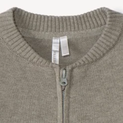 Gebreid vest met effen teddycol voor babyjongens