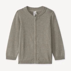 Gebreid vest met effen teddycol voor babyjongens