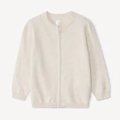 Gebreid vest met effen teddycol voor babyjongens