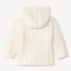 Gebreid vest met kap en fluwelen voering voor baby