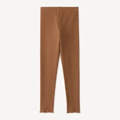 Geribbelde eenkleurige legging meisjes