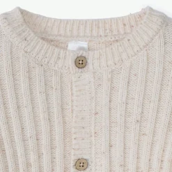 Geribbelde gebreide vest met neps voor baby's