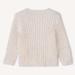 Geribbelde gebreide vest met neps voor baby's