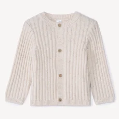 Geribbelde gebreide vest met neps voor baby's