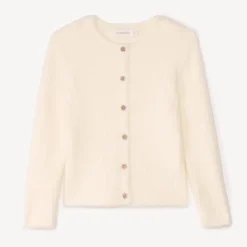Geribbelde gebreide vest met pluche-effect meisjes