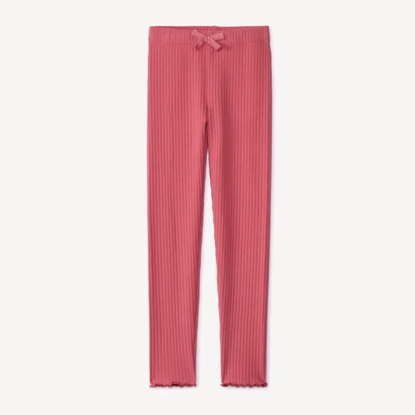 Geribbelde legging met knoop meisjes