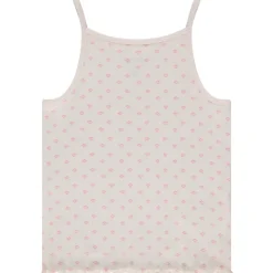 Geribde tanktop met feston en fantasieprint meisjes