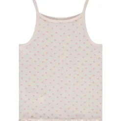 Geribde tanktop met feston en fantasieprint meisjes