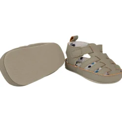 Gesloten sandalen met klittenband en bedrukte voering voor babyjongen