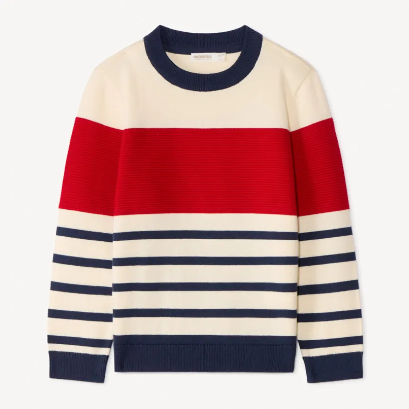 Gestreept breipulli voor jongen