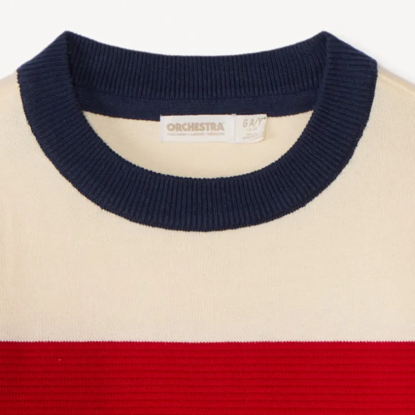 Gestreept breipulli voor jongen