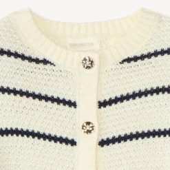 Gestreepte gebreide gilet voor meisjes