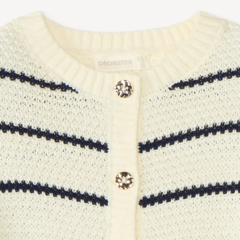 Gestreepte gebreide gilet voor meisjes