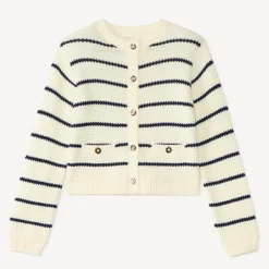 Gestreepte gebreide gilet voor meisjes