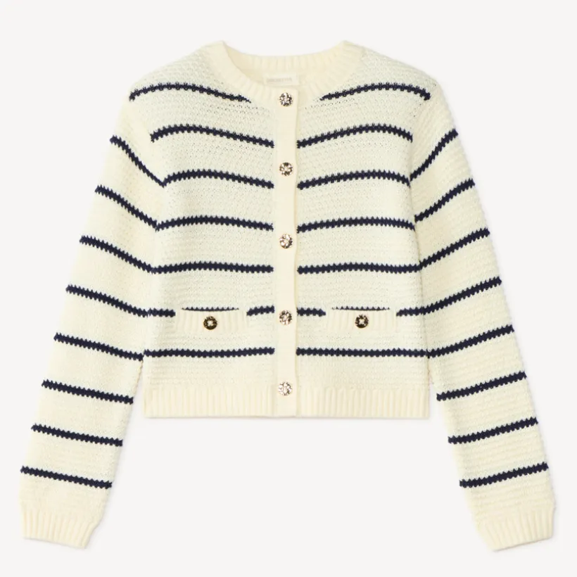 Gestreepte gebreide gilet voor meisjes