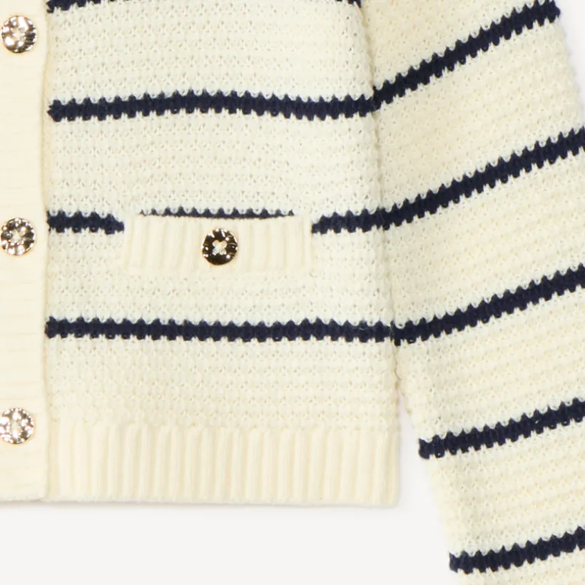 Gestreepte gebreide gilet voor meisjes