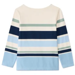 Gestreepte longsleeve marinière jongens in écru kleur