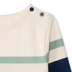 Gestreepte longsleeve marinière jongens in écru kleur