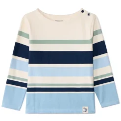 Gestreepte longsleeve marinière jongens in écru kleur