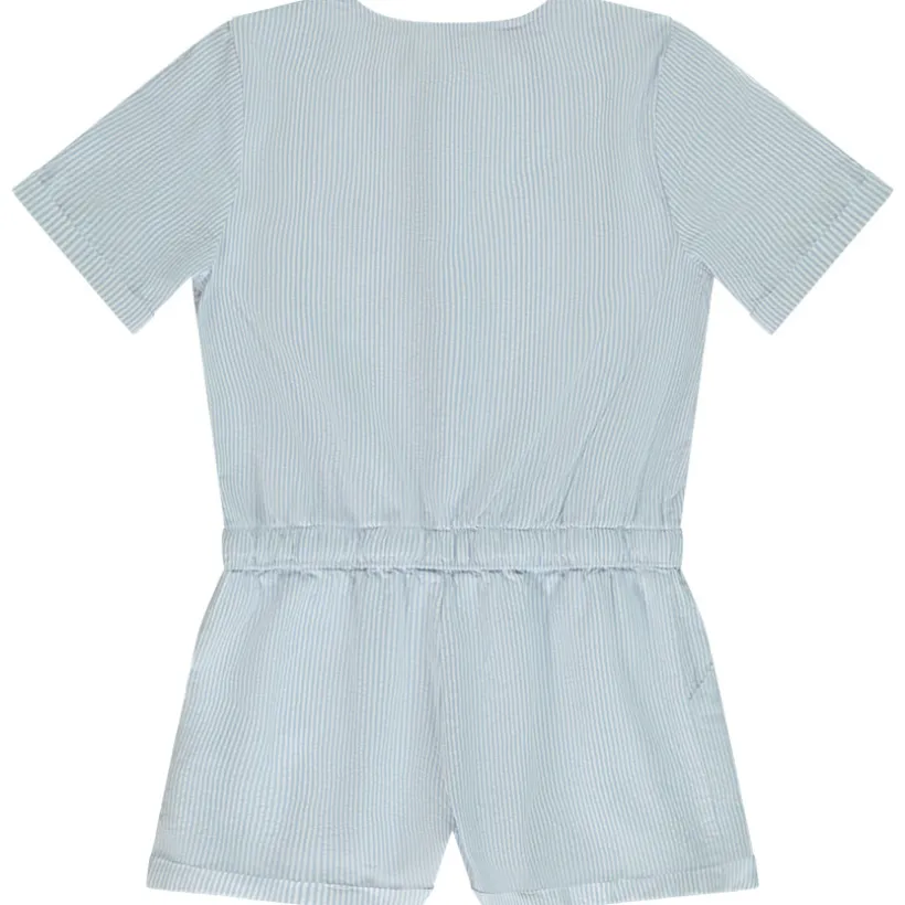 Gestreepte seersucker jumpsuit meisjes