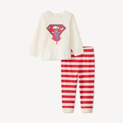 Gestreepte Superman Warner pyjama voor babyjongen