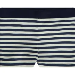 Gestreepte zwembroek met print zeilboot voor baby jongen