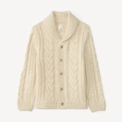 Gevlochten schouderwarmer met sjaalkraag voor babyjongen