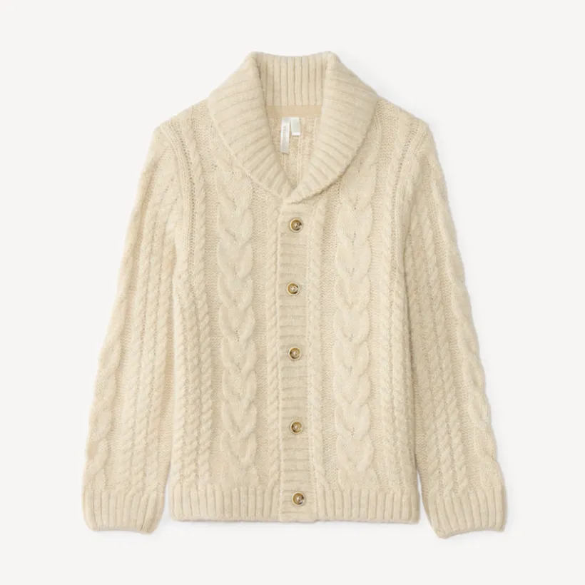 Gevlochten schouderwarmer met sjaalkraag voor babyjongen